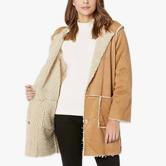 BB Dakota Reversible Faux Shearling/Suede Car Coat - Picture 6 of 11